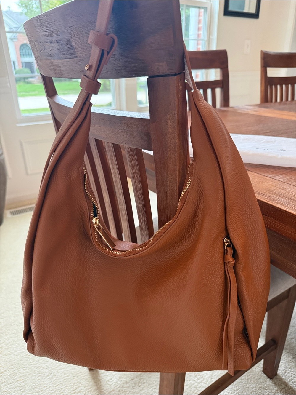 Everyday Pebbled Shoulder Bag in Cognac